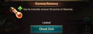War and Order Stamina Recovery Skill