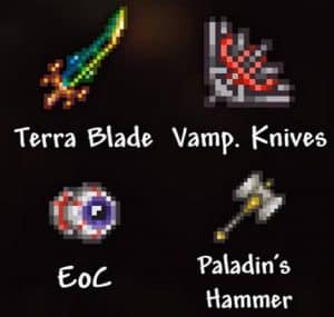 Best Terraria Melee Build Equipment Loadout Pre Golem Weapons